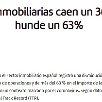 Las transacciones inmobiliarias caen un 36% y su importe se hunde un 63%